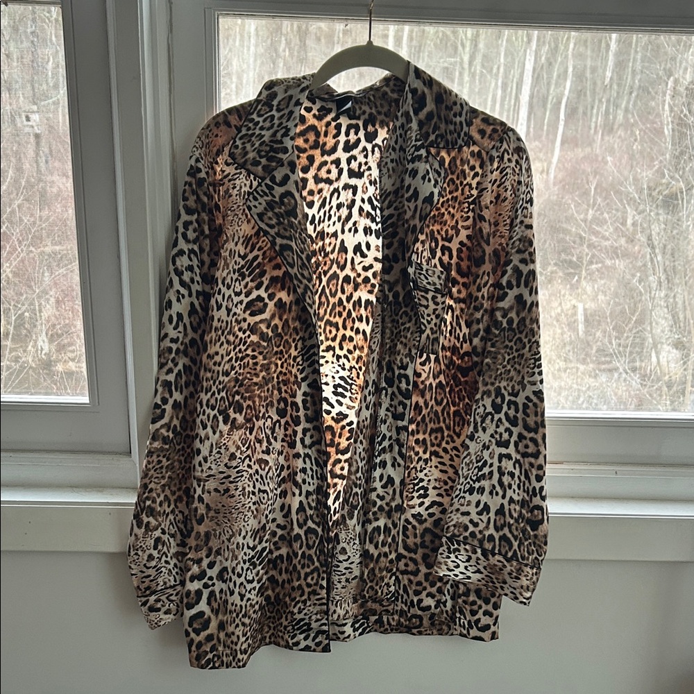 2 piece satin leopard print Victoria’s Secret pajama set